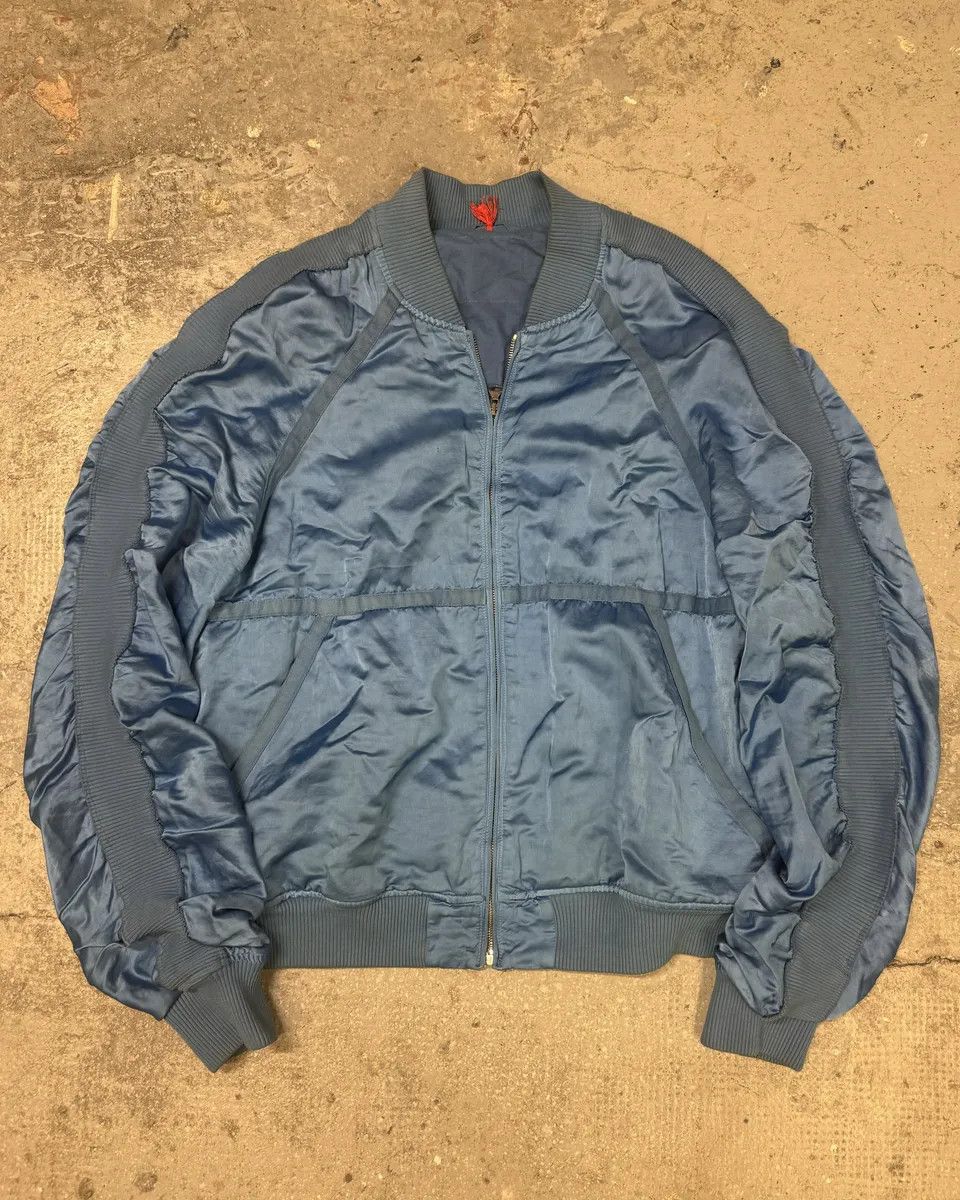 Designer × Diesel × Vintage Diesel Blue Satin Relaxed Bomber Jacket Size US L / EU 52-54 / 3 - 1 Thumbnail