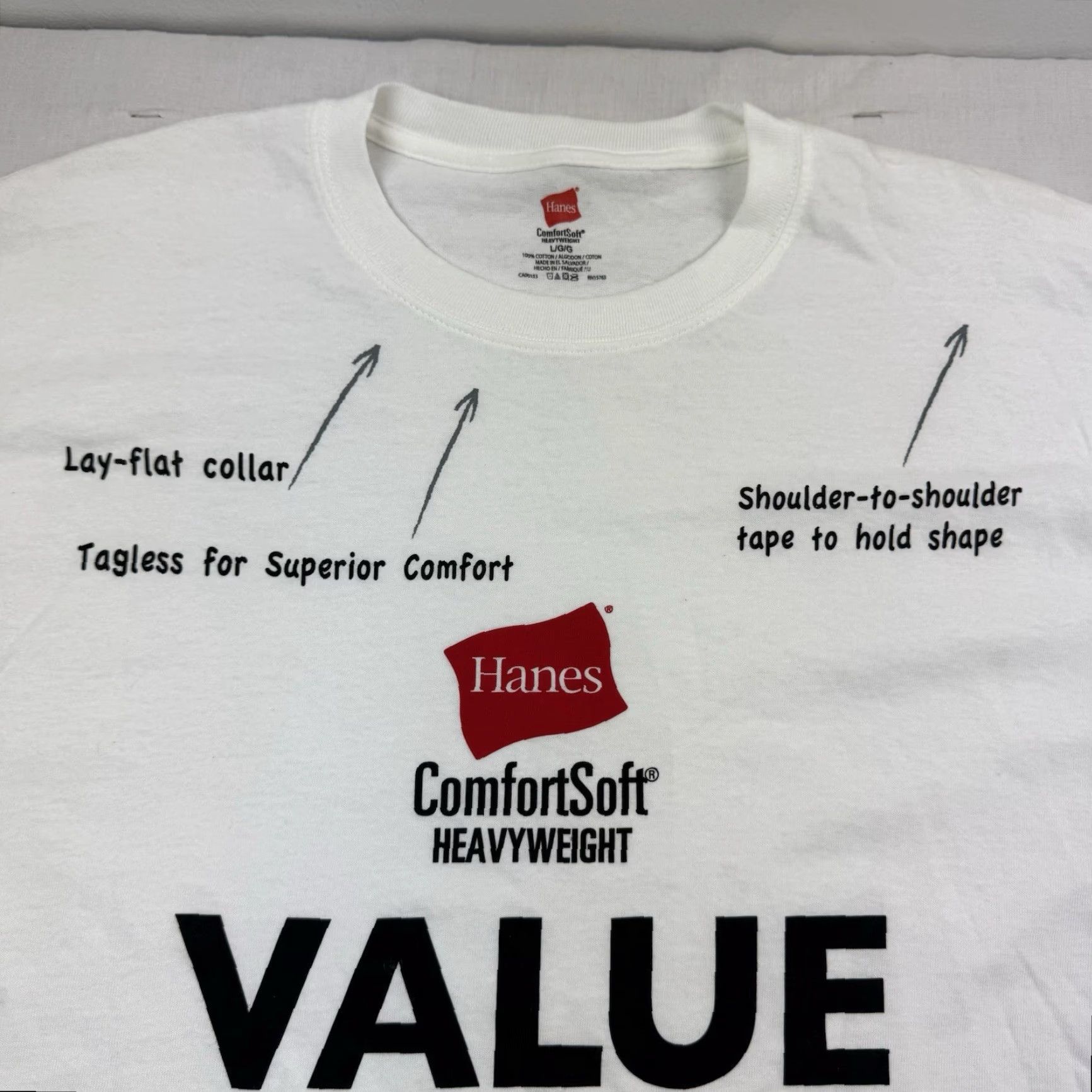 Hanes Hanes Comfortsoft Heavyweight T Shirt Classic White Crew Neck Short Sleeve Men L Premium Size US L / EU 52-54 / 3 - 2 Thumbnail