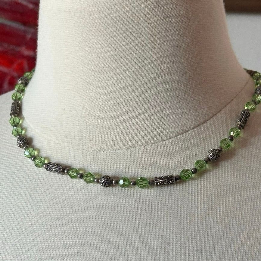Other green silver beaded choker necklace Size ONE SIZE - 2 Thumbnail