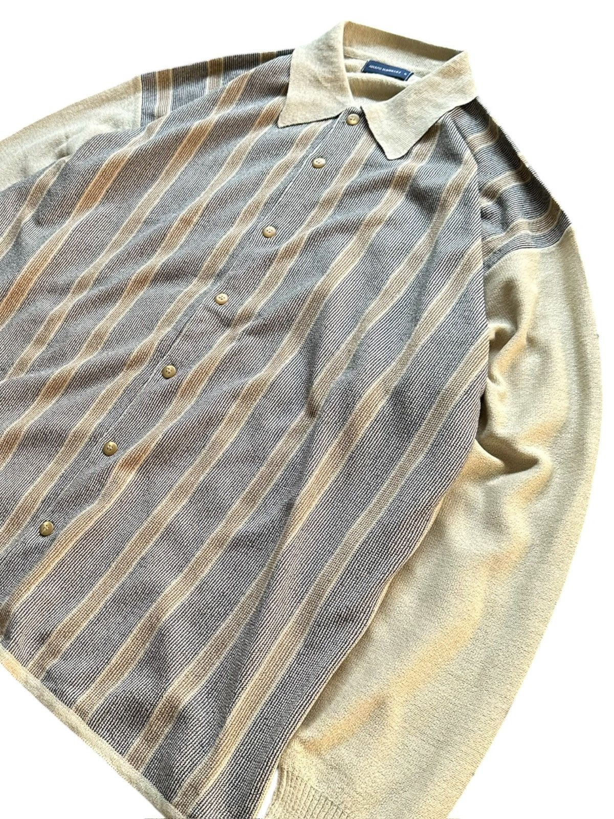 Adolfo Dominguez 90's Adolfo Dominguez knitted striped button up Size US XL / EU 56 / 4 - 4 Thumbnail