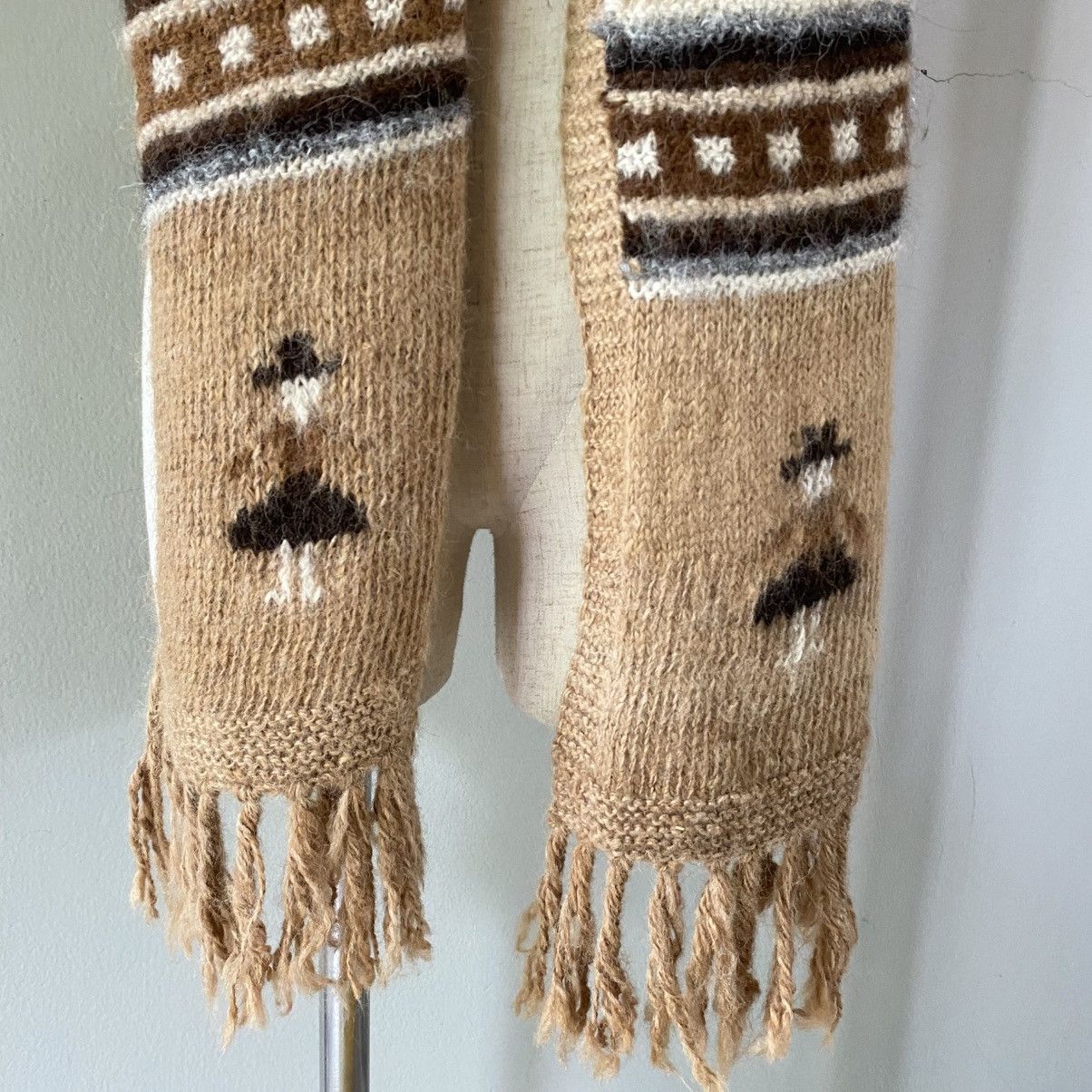 Designer × Japanese Brand Camel Brown Alpaca Pattern Scarf Size ONE SIZE - 11 Thumbnail