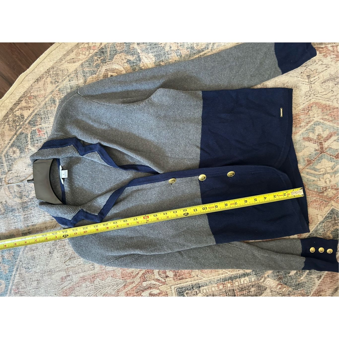 Nautica Nautica Navy Gray Colorblock Sweater Jacket Cardigan Gold Bu Size L / US 10 / IT 46 - 11 Thumbnail