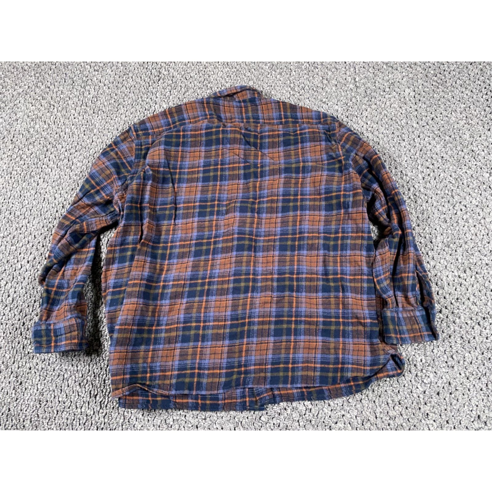Levi's Levi's Relaxed Fit Flannel Shirt Adult 2XL Brown Blue Plaid Heavyweight Grunge 90s Mens Size US XXL / EU 58 / 5 - 2 Thumbnail