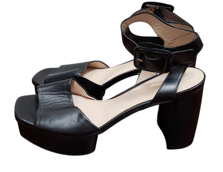 Stuart Weitzman Stuart Weitzman Women's Newdeal Leather Platform Sandals Size US 9 / IT 39 - 7 Thumbnail
