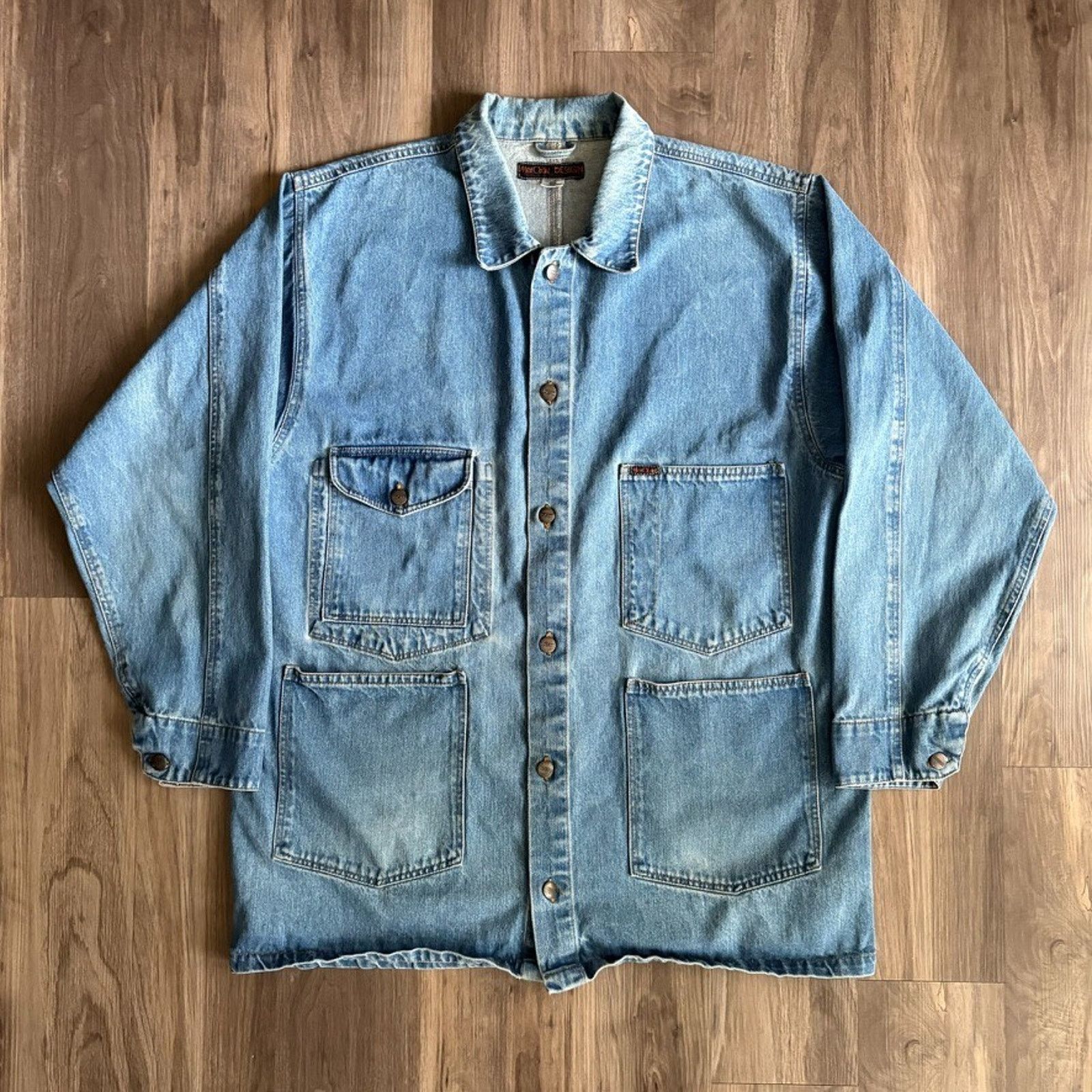Vintage Vintage Denim Chore Jacket Men's Size XL Blue Cotton Size US XL / EU 56 / 4 - 1 Thumbnail
