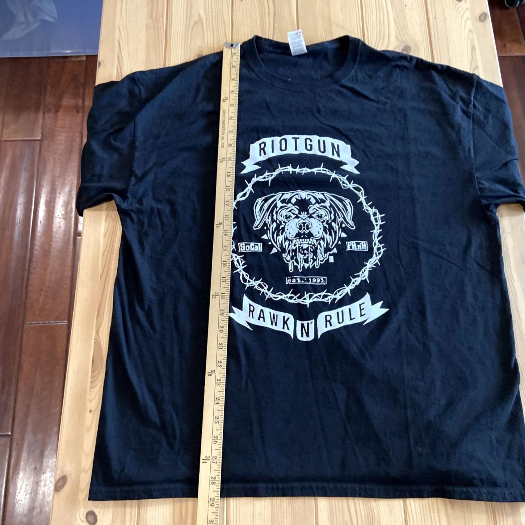 Fruit Of The Loom VINTAGE Riotgun Punk Band Rawk N Rule Album Shirt XL Black Nike Size US XL / EU 56 / 4 - 5 Thumbnail