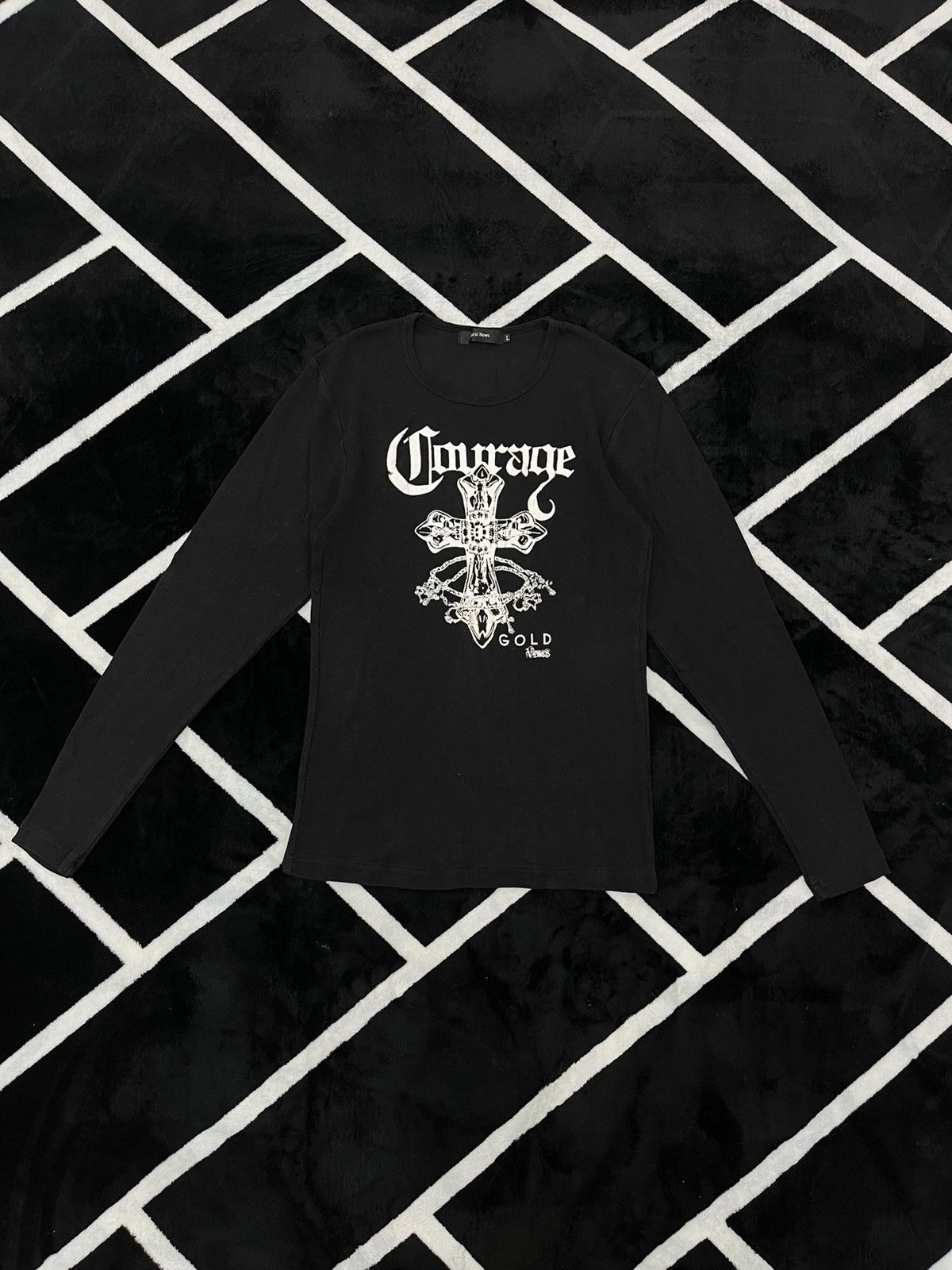 Japanese Brand Gothic Cross Graphic Longsleeve Shirt Black Y2K Grunge Size US M / EU 48-50 / 2 - 5 Thumbnail