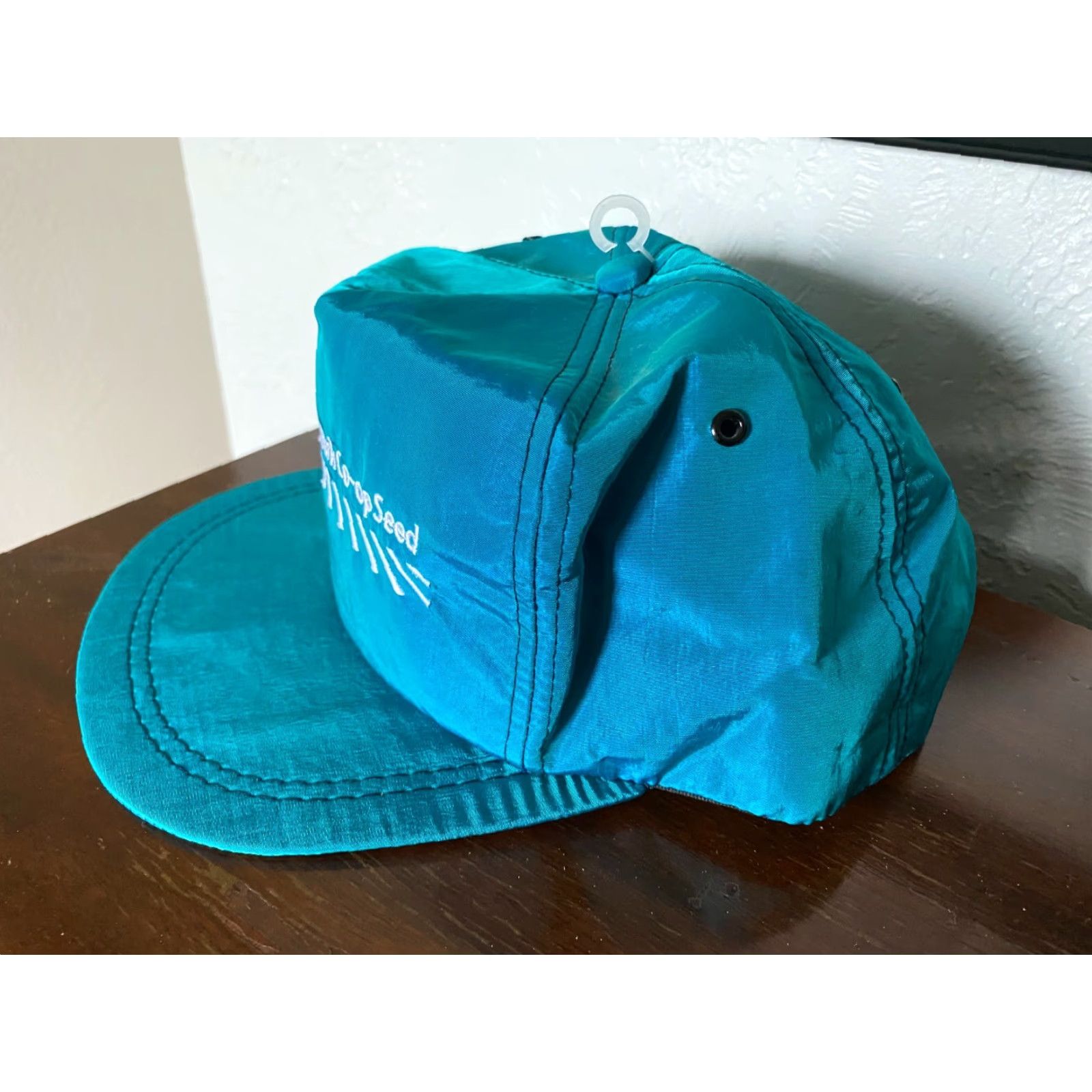 Vintage K-Products Countrymark Co-op Seed Blue Satin Cap Hat Truckera Casual Mens Adjustable Blue Satin Cap Hart? Size ONE SIZE - 2 Thumbnail