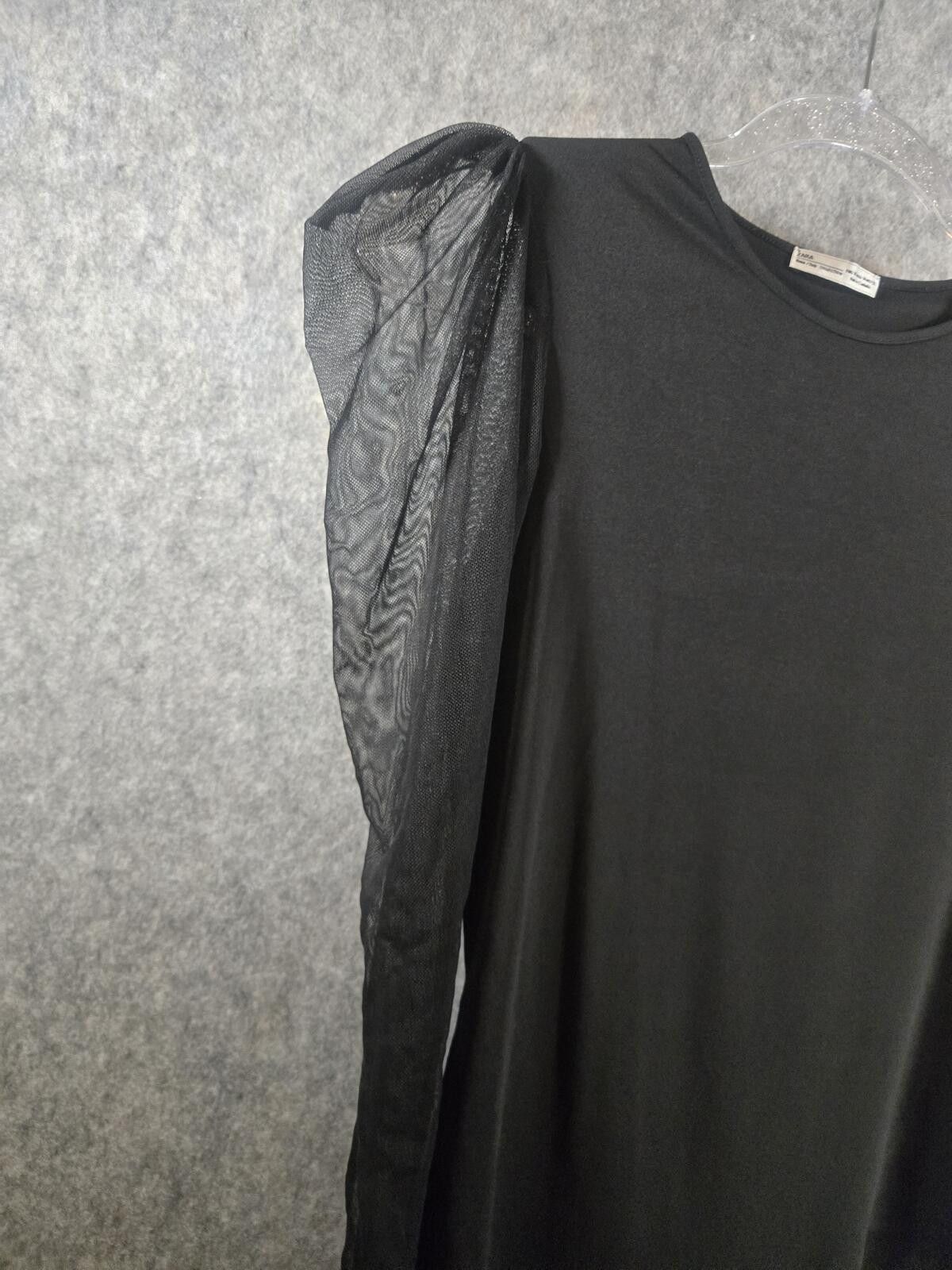 Zara Zara Black Mesh Puff Sleeve Bodysuit Size M Whimsigoth Fairy Size M / US 6-8 / IT 42-44 - 3 Thumbnail