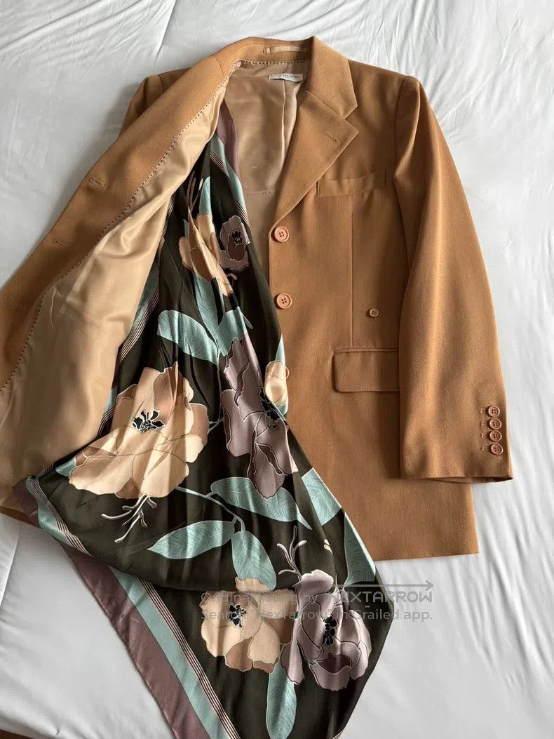 Dries Van Noten Dries Van Noten Coffee Scarf Blazer Jacket Size US S / EU 44-46 / 1 - 4 Thumbnail