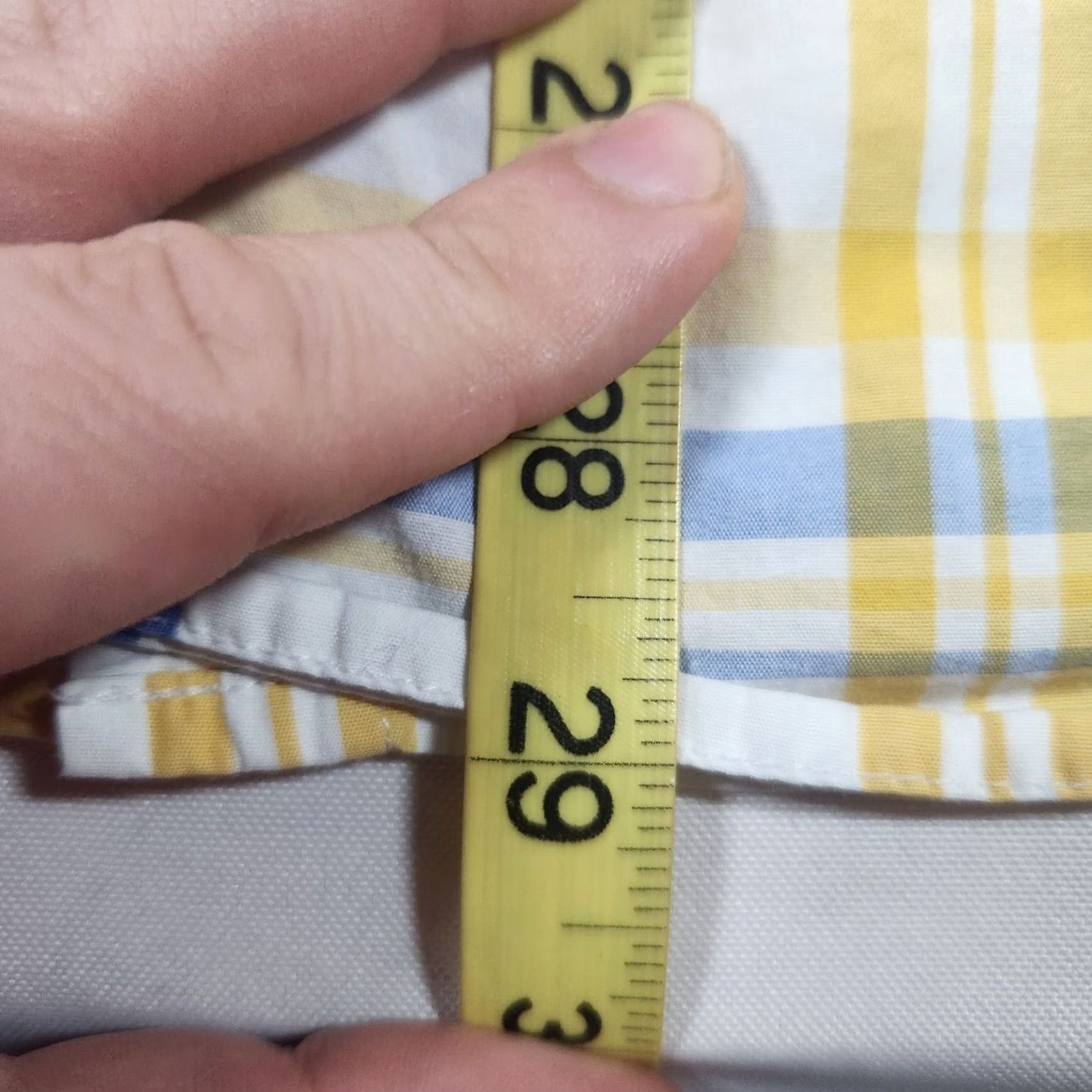 American Eagle Outfitters American Eagle Shirt Men Large White Yellow Blue Striped Button Up Long Sleeve Size US L / EU 52-54 / 3 - 5 Thumbnail