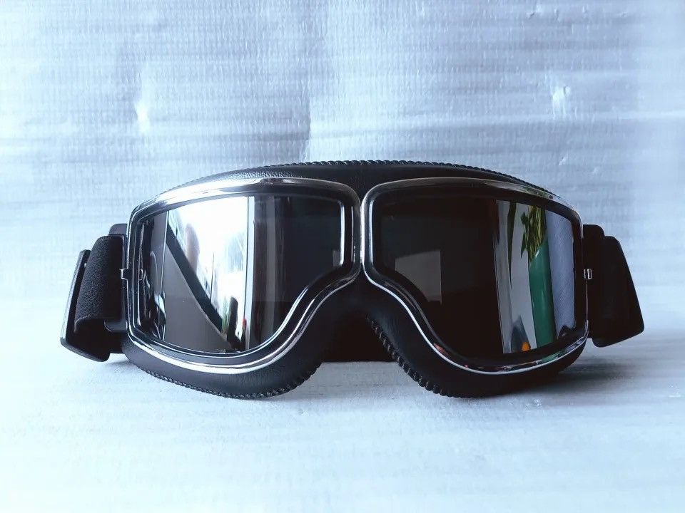 Designer Retro Glasses Windproof Motorcycle Helmet Glasses Sunglasses Size ONE SIZE - 1 Thumbnail