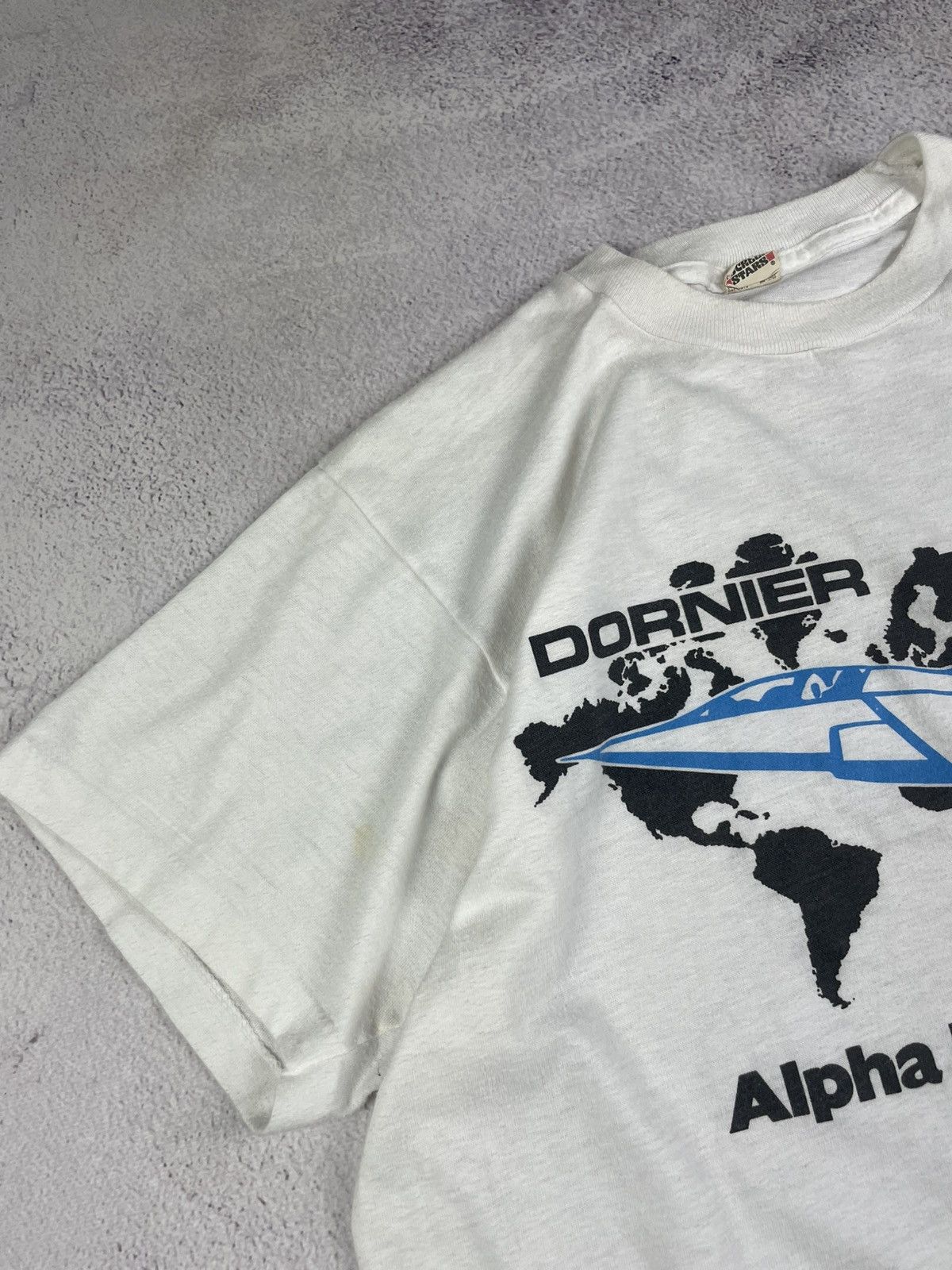 Vintage vintage t-shirts Screen Stars Dornier Alpha Jet Support L Size US L / EU 52-54 / 3 - 5 Thumbnail
