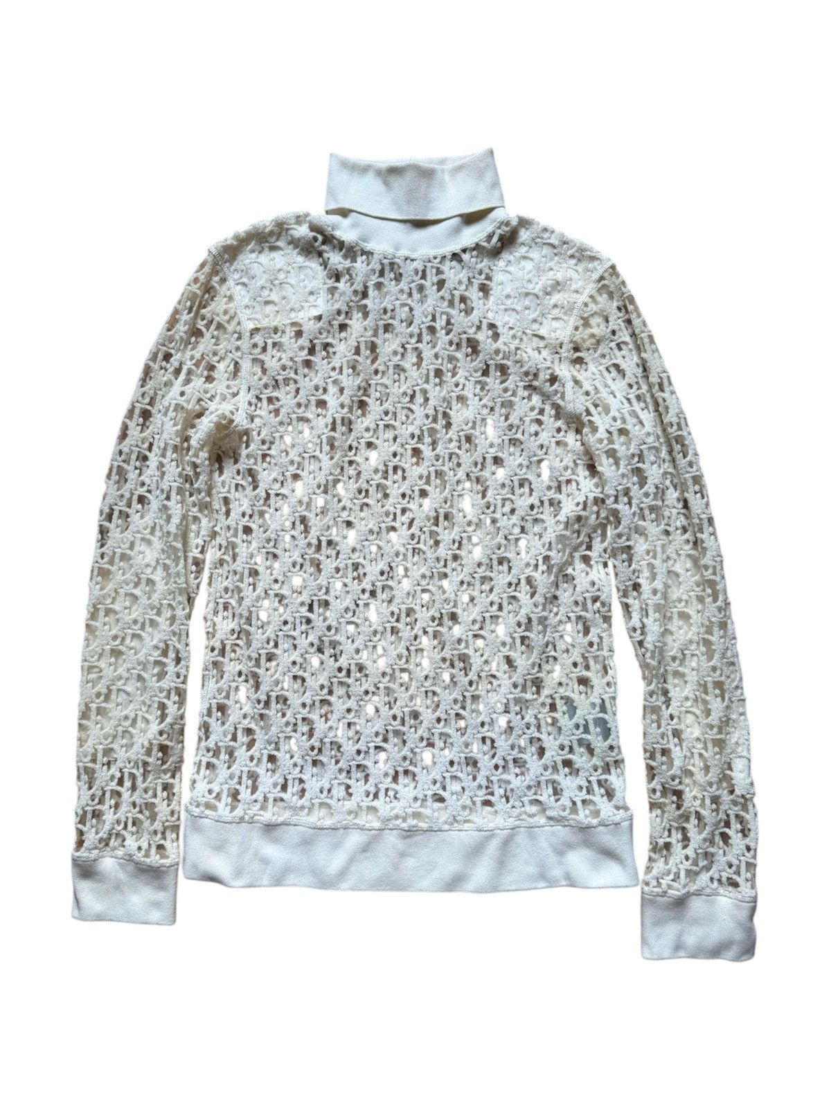 Sheer Oblique Laced Cotton Logo Monogram Sweatshirt