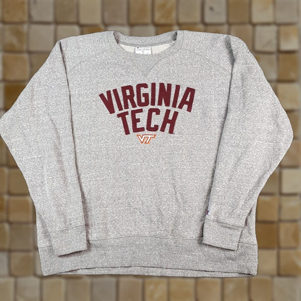 Champion Vintage Champion VT Hokies Football Pullover Sweatshirt Mens 2XL Gray Crewneck Sweatshirt Size US XXL / EU 58 / 5 - 1 Thumbnail