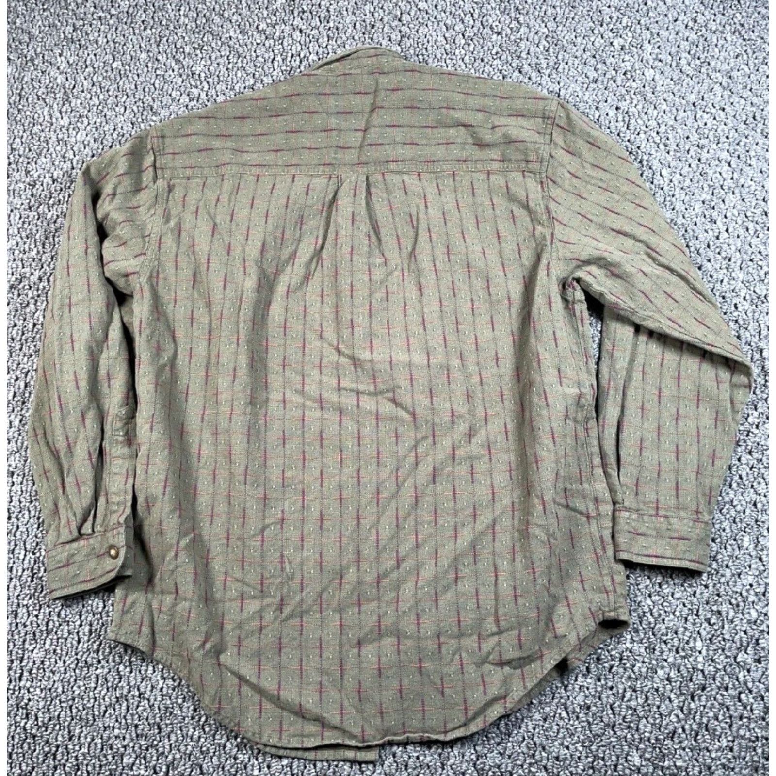 The Territory Ahead VINTAGE Territory Ahead Men's Large Shirt Casual Button-Up Check Pattern Cotton Green Orange Winter Fall Spring Size US L / EU 52-54 / 3 - 2 Thumbnail