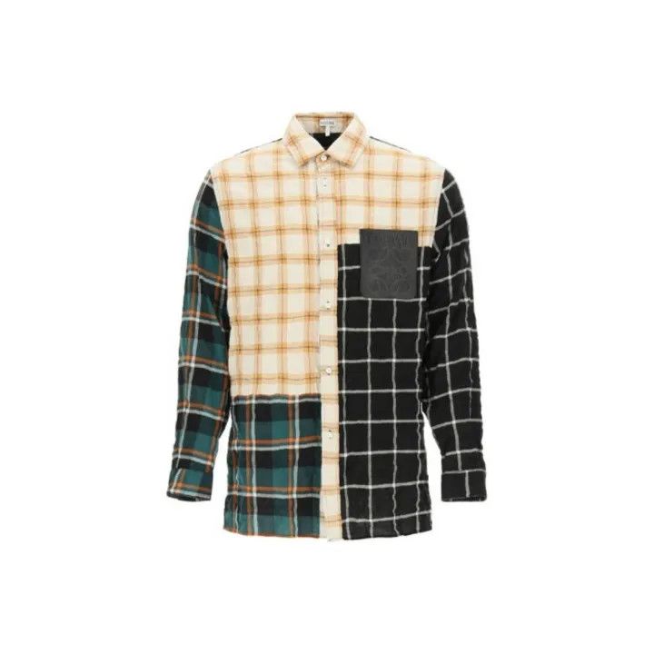 Loewe Loewe SS21 Embroidered Check Long Sleeve Shirt Size US M / EU 48-50 / 2 - 1 Thumbnail