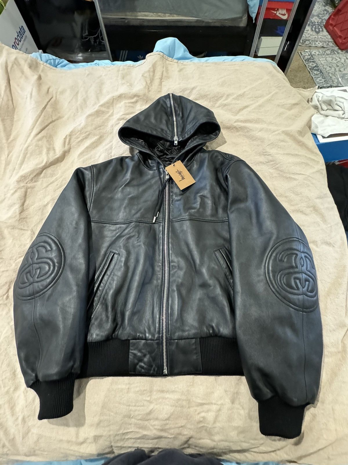 ジャケット・アウター stussy LEATHER FLIGHT JACKET Stussy Leather Flight Jacket Black - Wonder Jackets