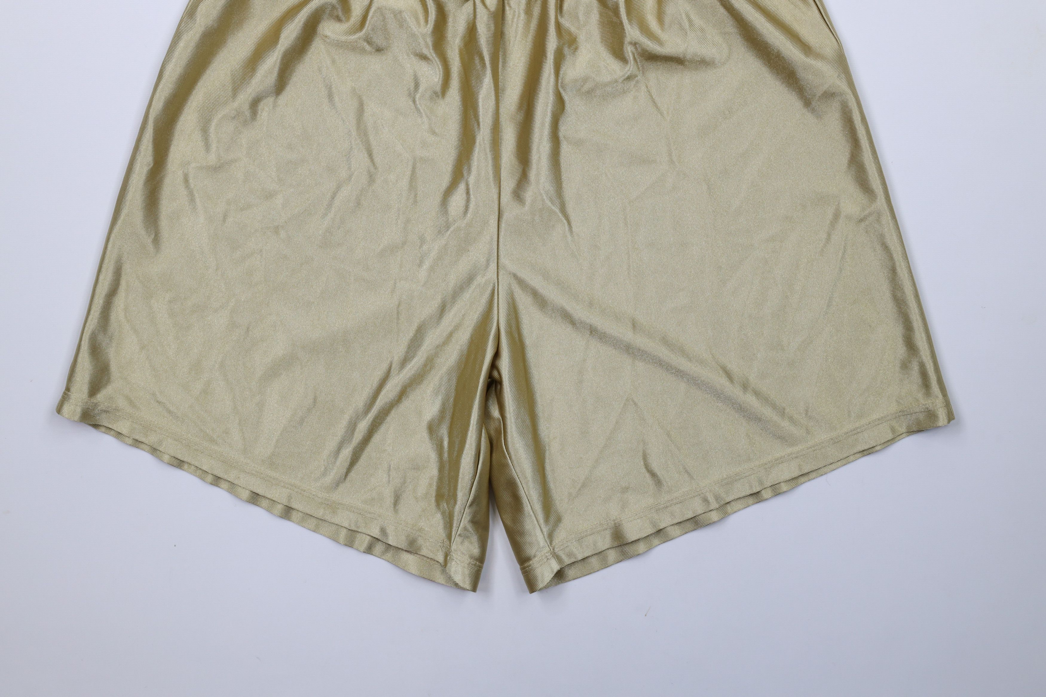 Vintage Vintage 90s Streetwear Polyester Gym Basketball Shorts Gold Size US 34 / EU 50 - 4 Thumbnail