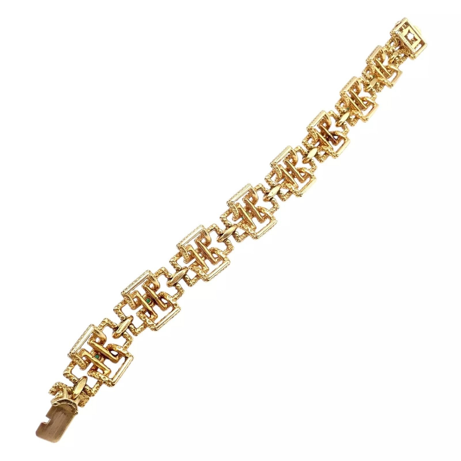 Tiffany & Co. Tiffany & Co France 18k Yellow Gold Diamond Emerald Bracelet Size ONE SIZE - 13 Thumbnail