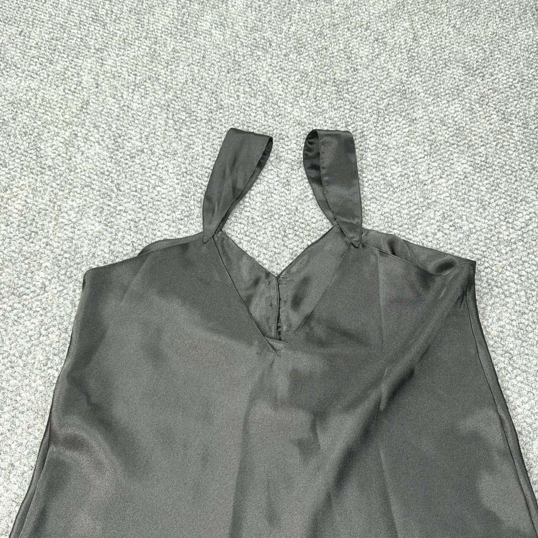 Vintage VINTAGE Erika Taylor Intimates Slip Dress Womens Medium Black Satin Chemise 90s Size M / US 6-8 / IT 42-44 - 5 Thumbnail