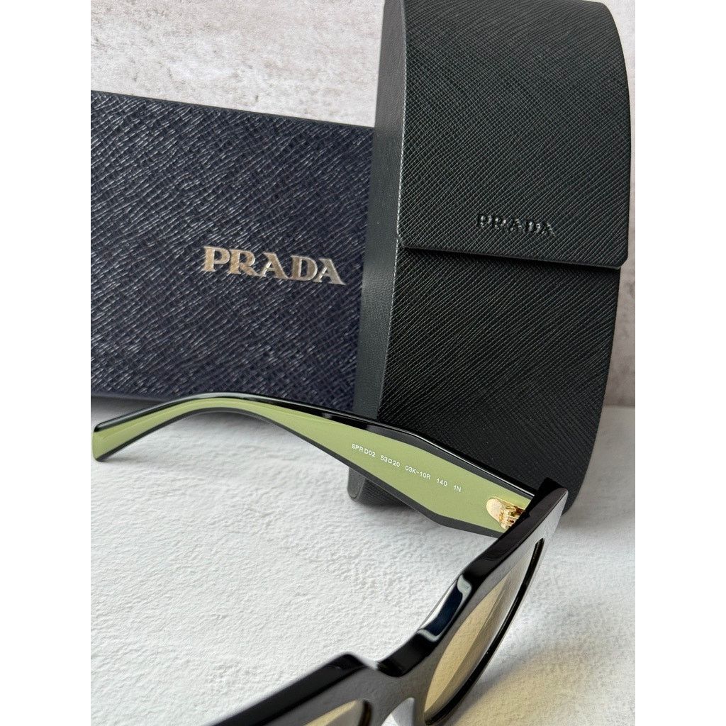 Prada NEW Prada PR D02S Cat Eye Sunglasses in Black Green $390 Size ONE SIZE - 7 Thumbnail