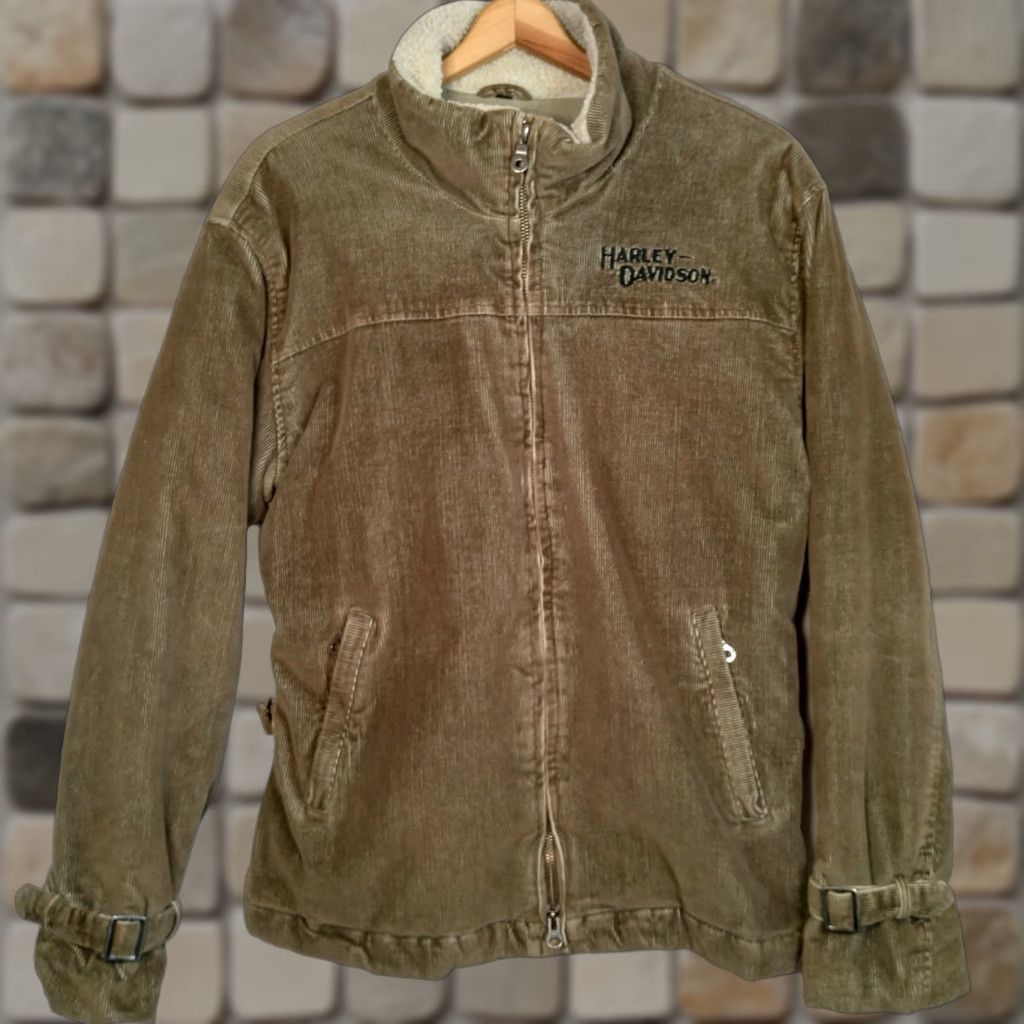 Harley Davidson Vintage Harley-Davidson Jacket Women L XL Corduroy Quilted Biker Motorcycle Size L / US 10 / IT 46 - 1 Thumbnail