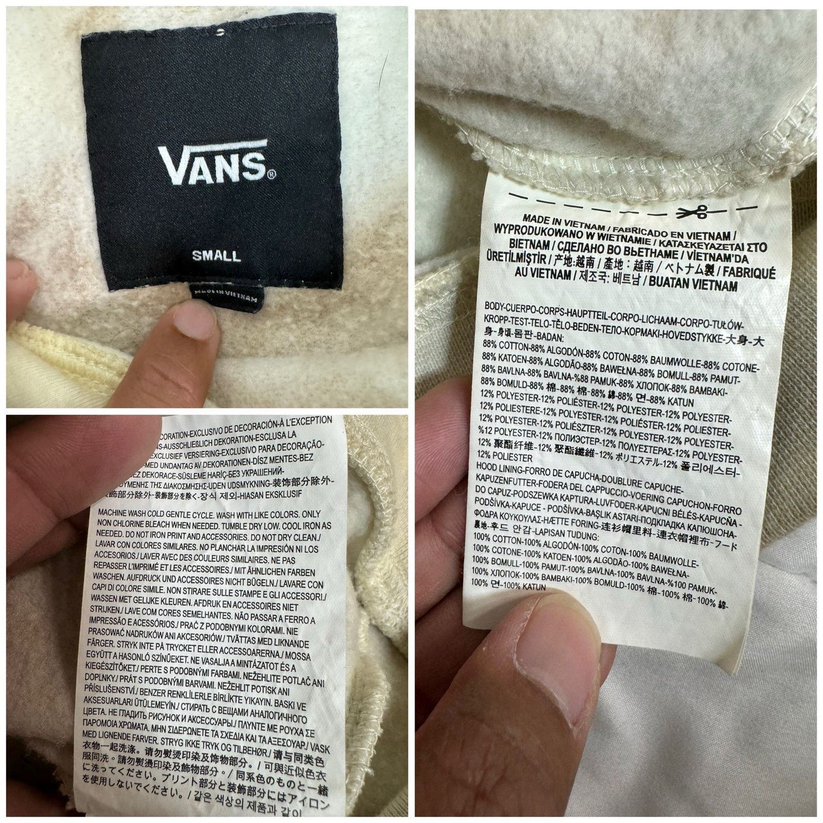 Vans Vans Scattered Twice No Hate Hoodie Pullover Sweatshirt Men Size US S / EU 44-46 / 1 - 8 Thumbnail