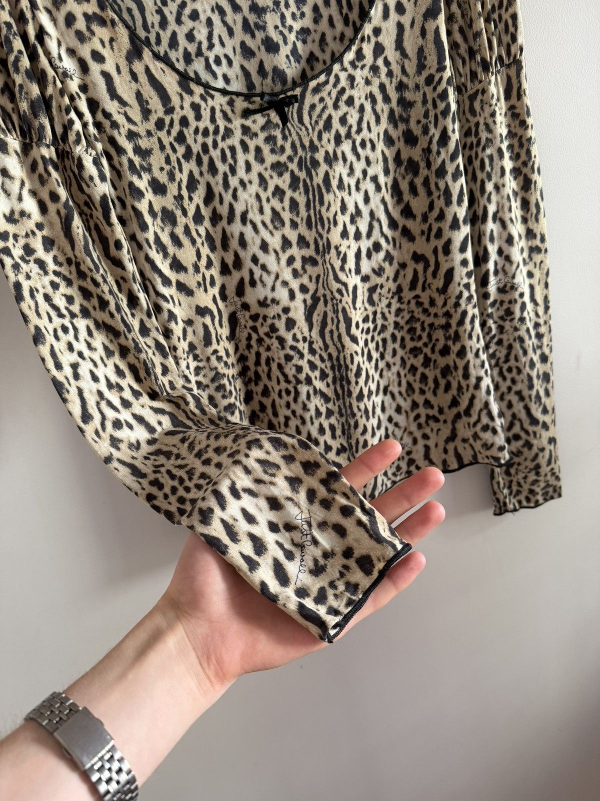 Just Cavalli Just Cavalli Y2K Leopard Print Mesh Long Sleeve Top Size M / US 6-8 / IT 42-44 - 5 Thumbnail