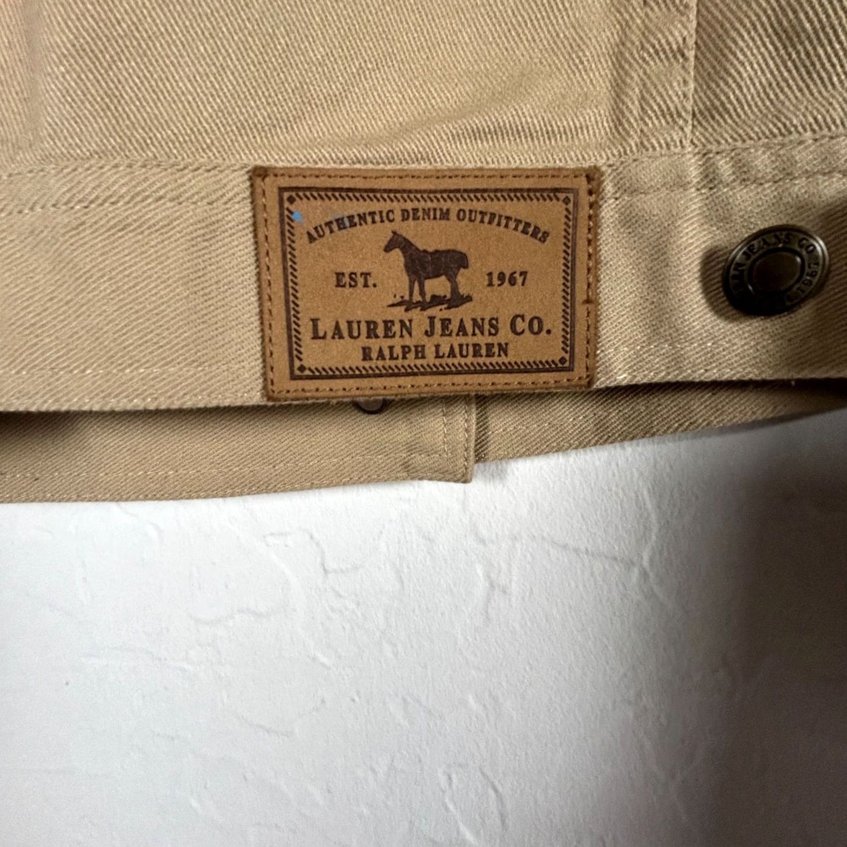 Denime Lauren Jeans Co. Ralph Lauren Womens Tan Denim Crop Jacket Small Pockets Casual Size 28" / US 6 / IT 42 - 3 Thumbnail