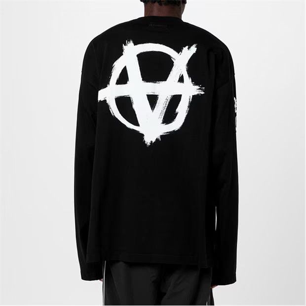 Vetements o1g2r1mq0824 Double Anarchy Long Sleeve T-Shirt Black White Size US XS / EU 42 / 0 - 5 Thumbnail