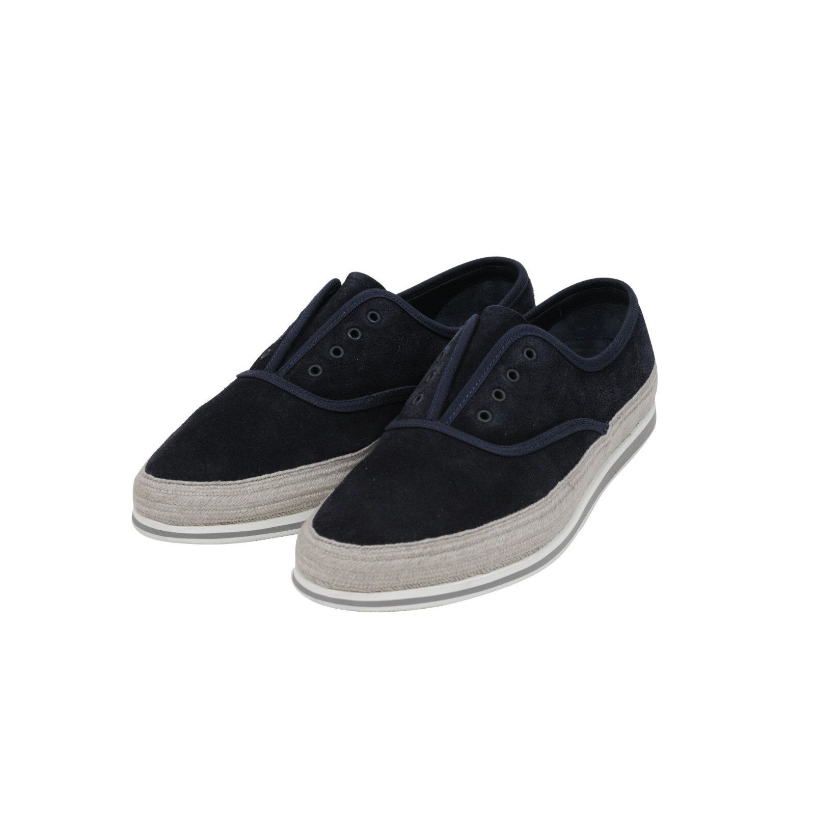 Prada Espadrille Sneakers Blue Grey Suede Size US 8.5 / EU 41-42 - 4 Thumbnail