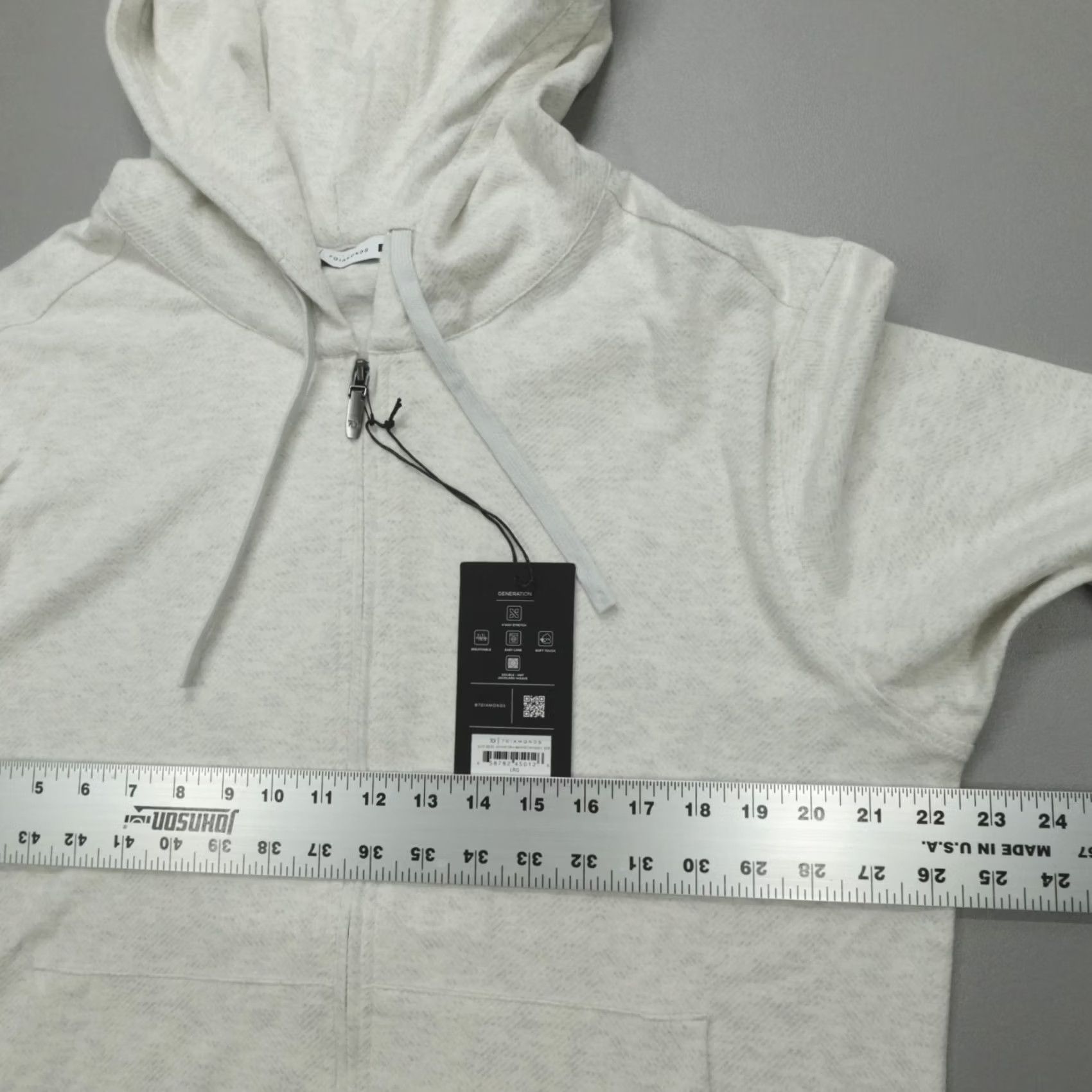 Vintage 7 Diamonds Generation Hoodie Full Zip Mens Size L Beige Striped Double-Knit Shirt Mens Hoodie Beige Striped Full Zip Logo Embroidered Size US L / EU 52-54 / 3 - 6 Thumbnail
