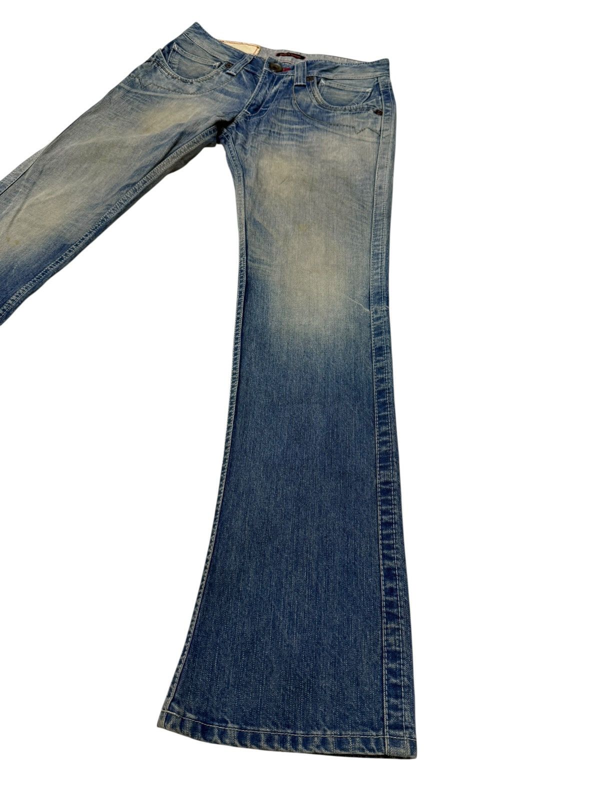 Japanese Brand Flared Jeans Blue Way Japan Acid Wash Rare Design Boot Cut Size US 30 / EU 46 - 3 Thumbnail