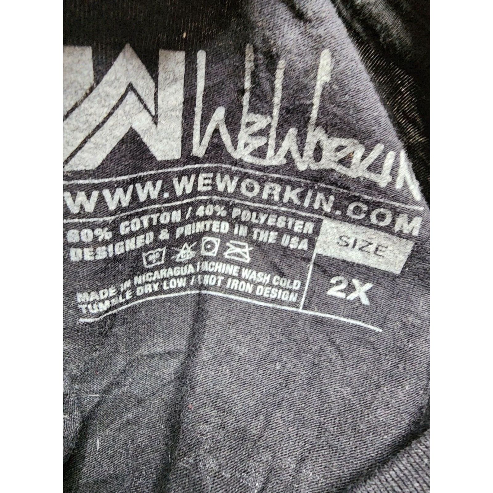 Doublet Vintage Weworkin Mens 2XL Graphic T-Shirt Double Sided USA Union Workwear Black Size US XXL / EU 58 / 5 - 5 Thumbnail