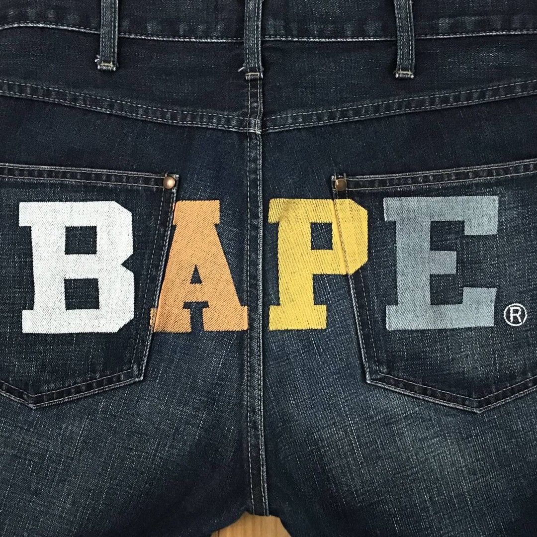 Bape 🔥Matsuyama store color🔥 BAPE LOGO Denim Shorts NIGO ★size S Size US 30 / EU 46 - 2 Thumbnail