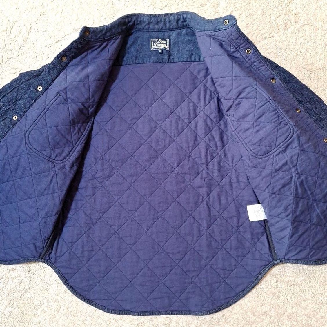 Studio D'Artisan STUDIO D'ARTISAN Quilted Work Shirt Blue Size 36 Made In JAPAN Men Long Sleeve Button-Up Cotton Relaxed Size US M / EU 48-50 / 2 - 7 Thumbnail