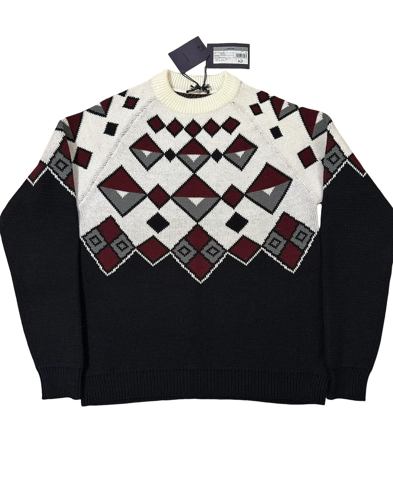 Prada Prada Geometric Pattern Sweater Size M Size US M / EU 48-50 / 2 - 1 Thumbnail