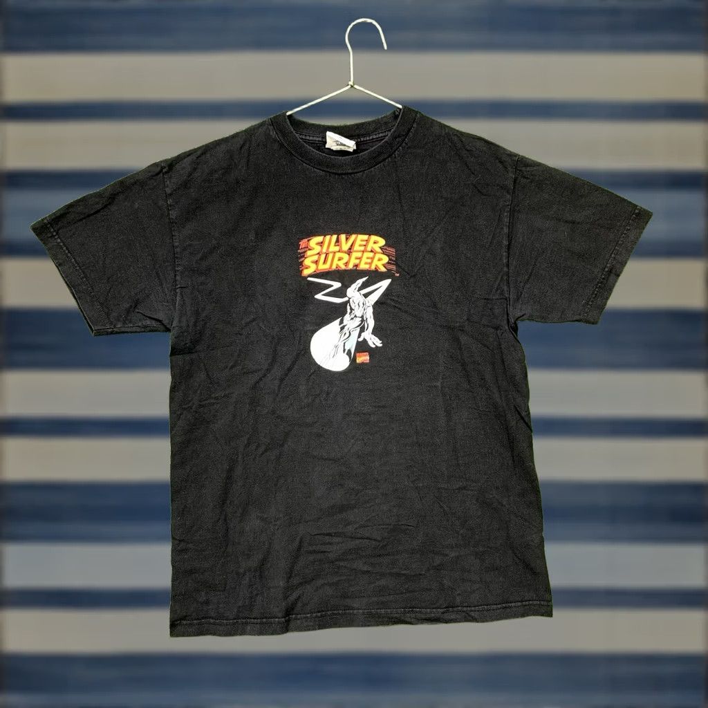 Vintage VINTAGE Marvel Silver Surfer Shirt Mens M Black Graphic Tee 2000s Comics Surfer Mens Size US M / EU 48-50 / 2 - 1 Thumbnail