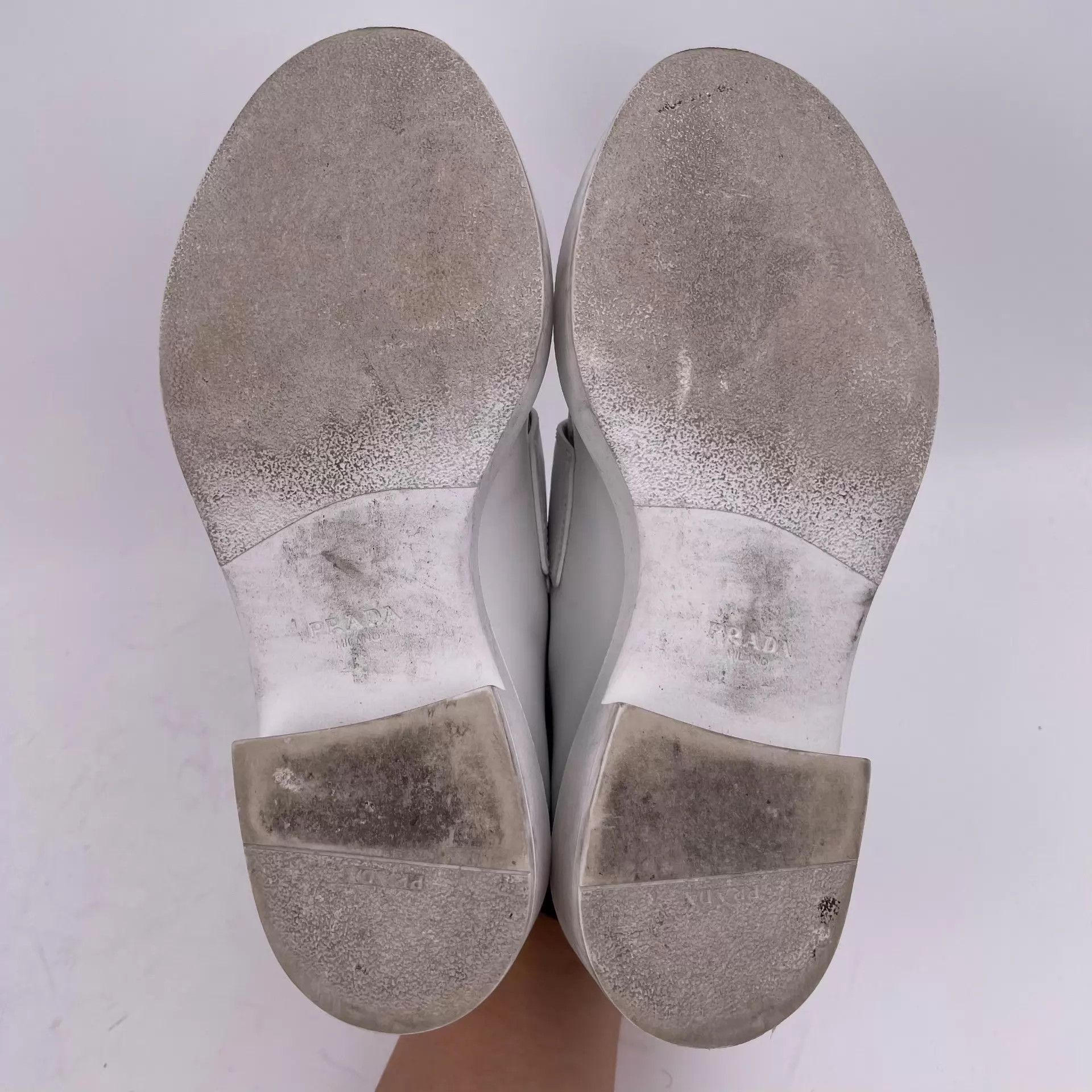 Prada Prada Women's White Chocolate Glossy Logo Loafer Size US 6.5 / IT 36.5 - 3 Thumbnail