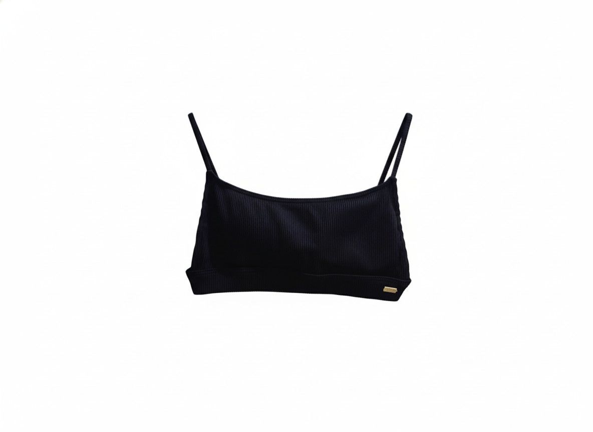 Royal Robbins ROXY Black Ribbed Longline Bralette Crop Top Spaghetti Strap Size M / US 6-8 / IT 42-44 - 1 Thumbnail