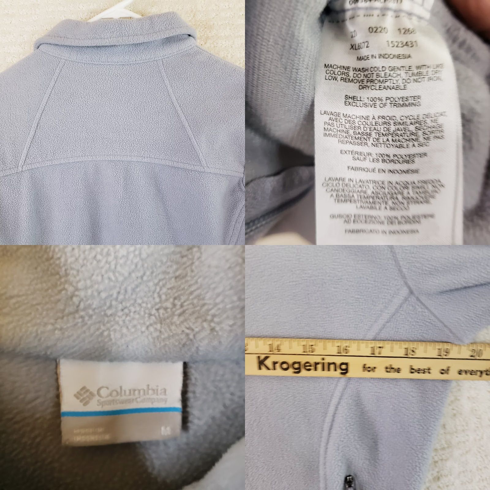 Vintage Columbia Jacket Womens M Gray Softshell Fleece Lined Full Zip Pockets Mock Neck Size M / US 6-8 / IT 42-44 - 9 Thumbnail