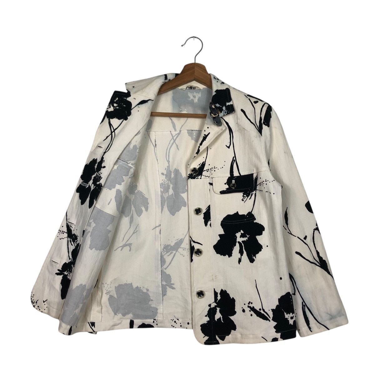 Japanese Brand 📌Vintage Cropped Chore Jacket Floral Ripption Issey Miyake Size M / US 6-8 / IT 42-44 - 14 Thumbnail