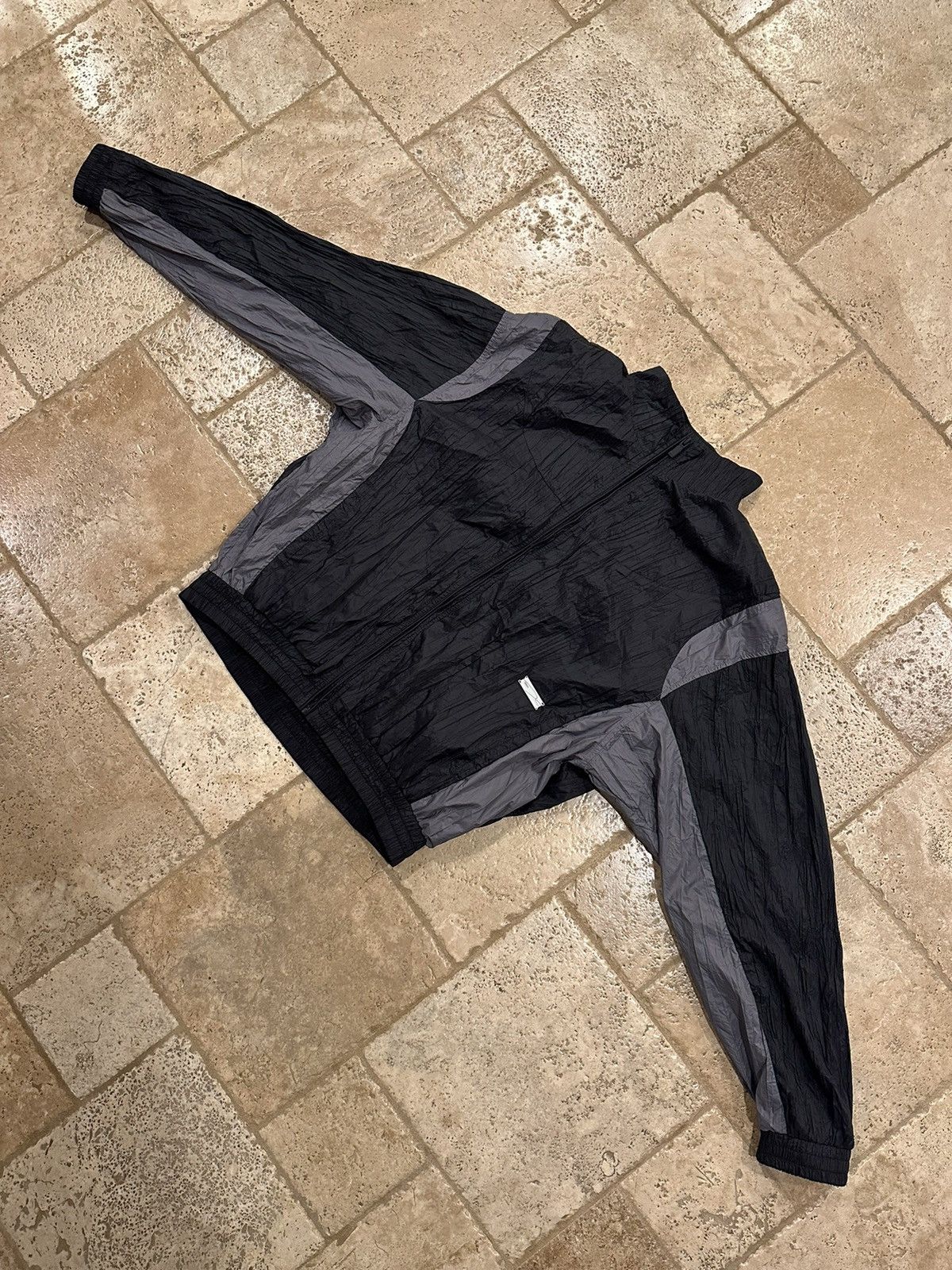 C2H4 C2H4 Wrinkled Nylon Arch Paneled Track Grey/Black Jacket Size US L / EU 52-54 / 3 - 4 Thumbnail