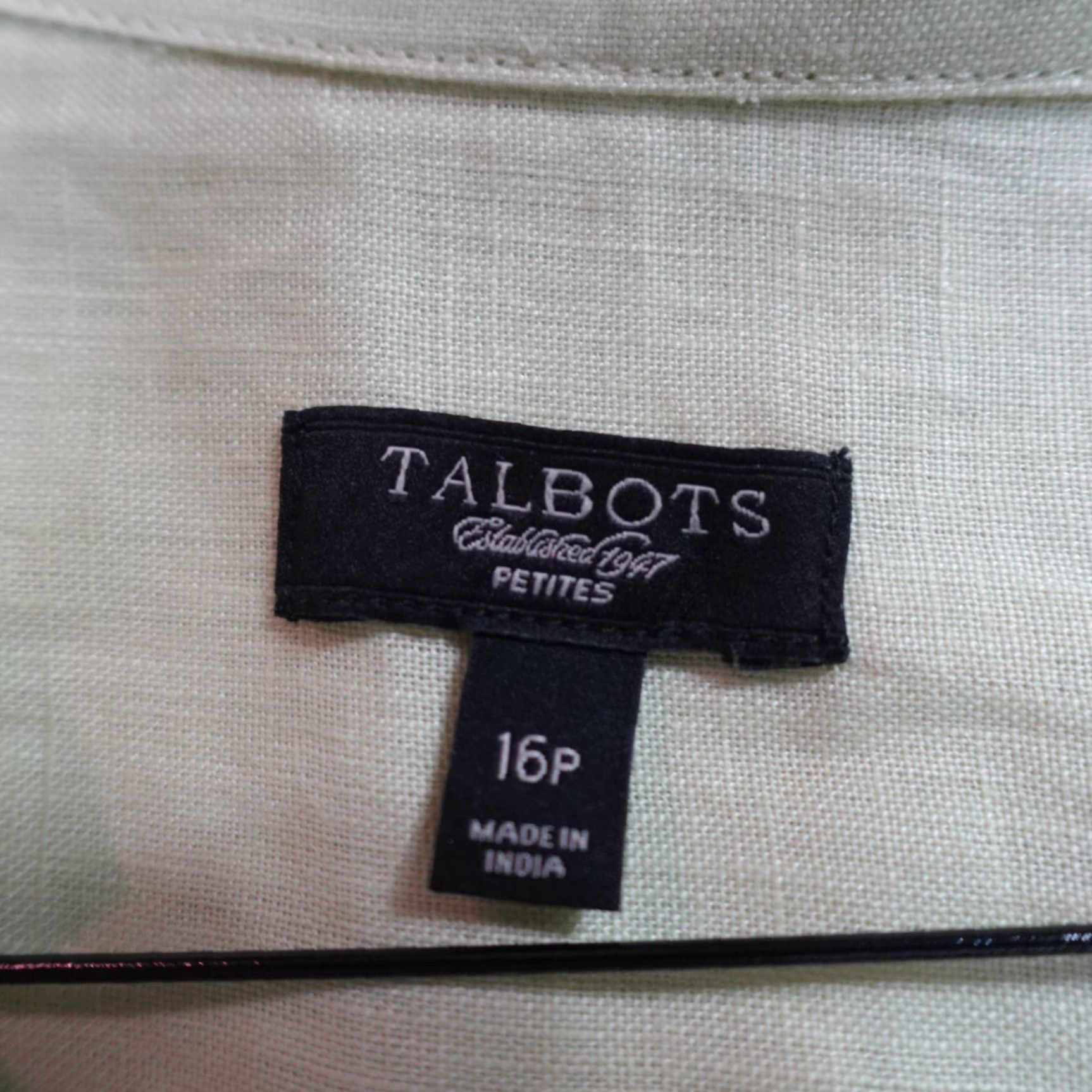 Talbots Talbots Shirt 16P Yellow Green Solid 100% Irish Linen Long Sleeves Size XXL / US 16-18 / IT 52-54 - 2 Thumbnail