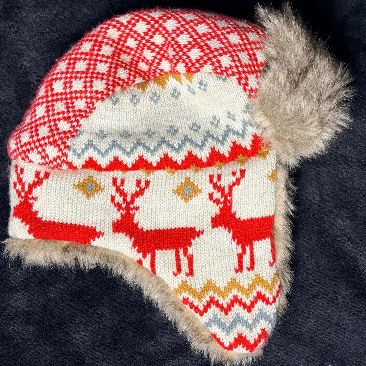 Other Red Reindeer Trapper Hat Size ONE SIZE - 4 Thumbnail