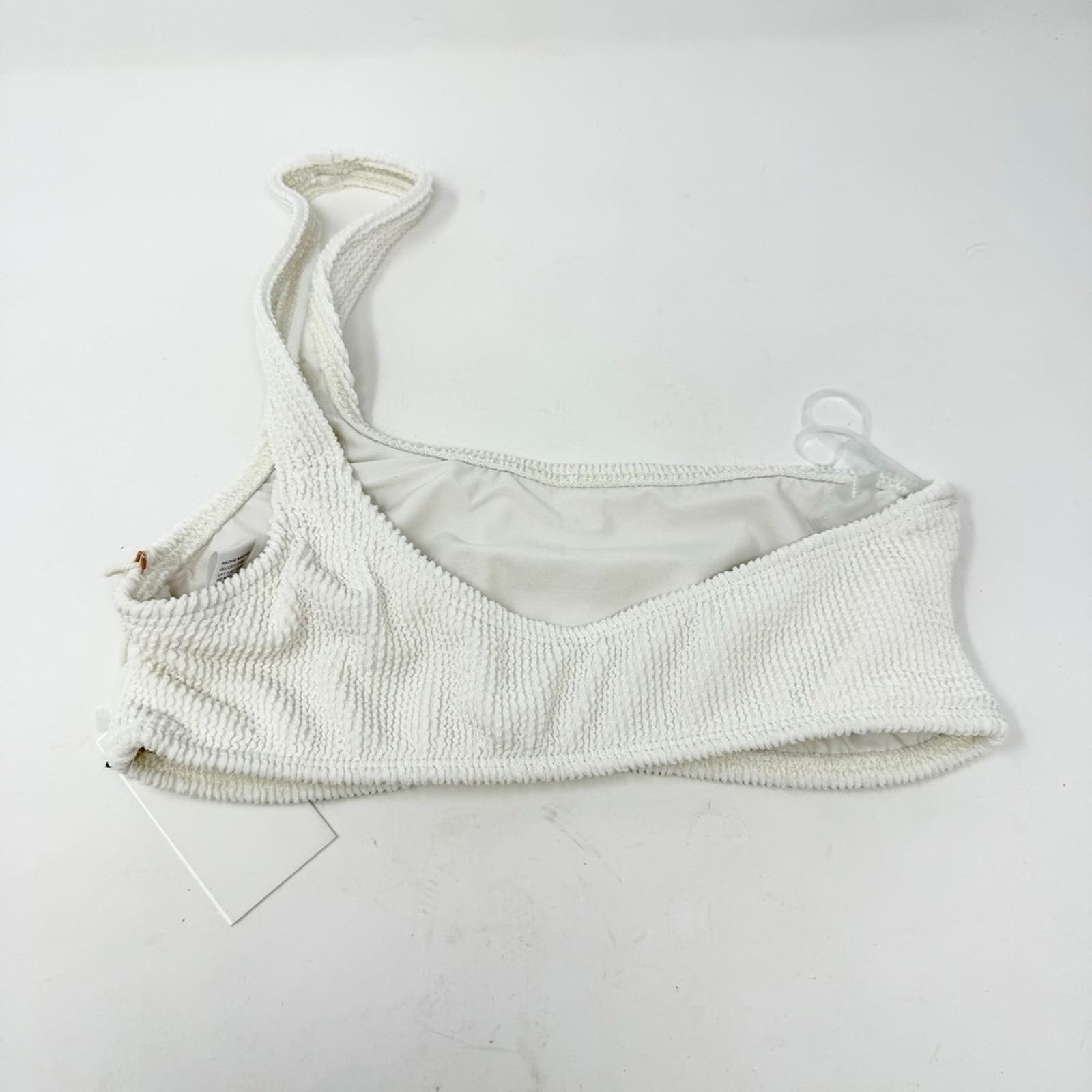 Good American Good American Crinkle Hot Shoulder Swim Top Ivory 3/4 L/XL Size ONE SIZE - 4 Thumbnail