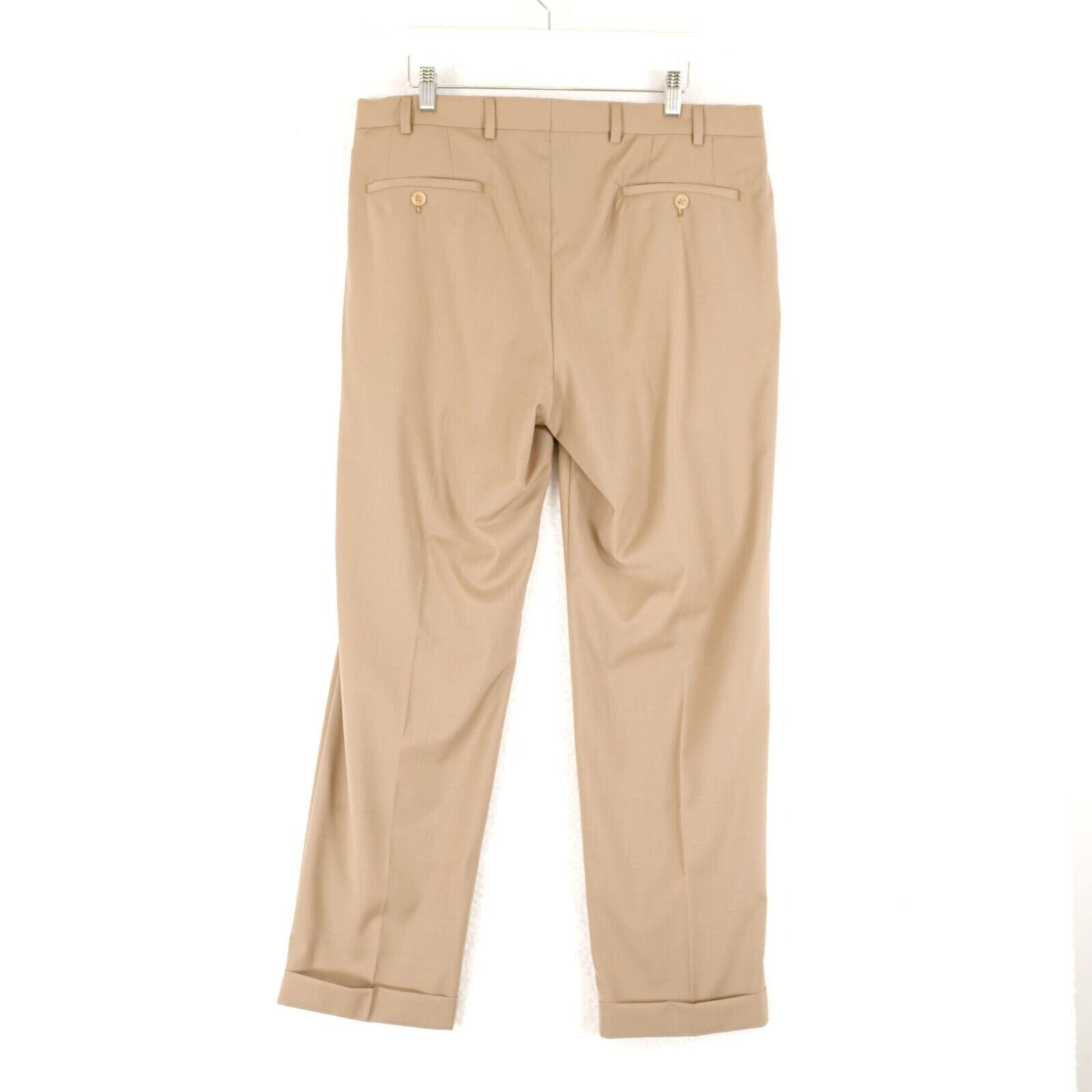Lauren Ralph Lauren Lauren Ralph Lauren High Performance Wool Tan Pleated Cuffed Size 36R - 4 Thumbnail