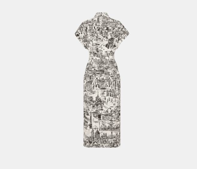 Dior o1w1db10925 441R16 Mid-Length Shirt Dress in White/Black Size XL / US 12-14 / IT 48-50 - 2 Thumbnail