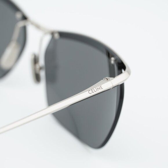 Celine Celine CL40307U 16A Sunglasses Silver Square Frame, Grey Size ONE SIZE - 5 Thumbnail
